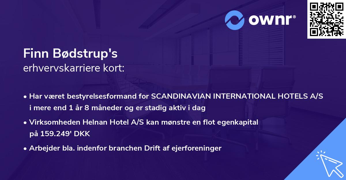 Finn Bødstrup's erhvervskarriere kort