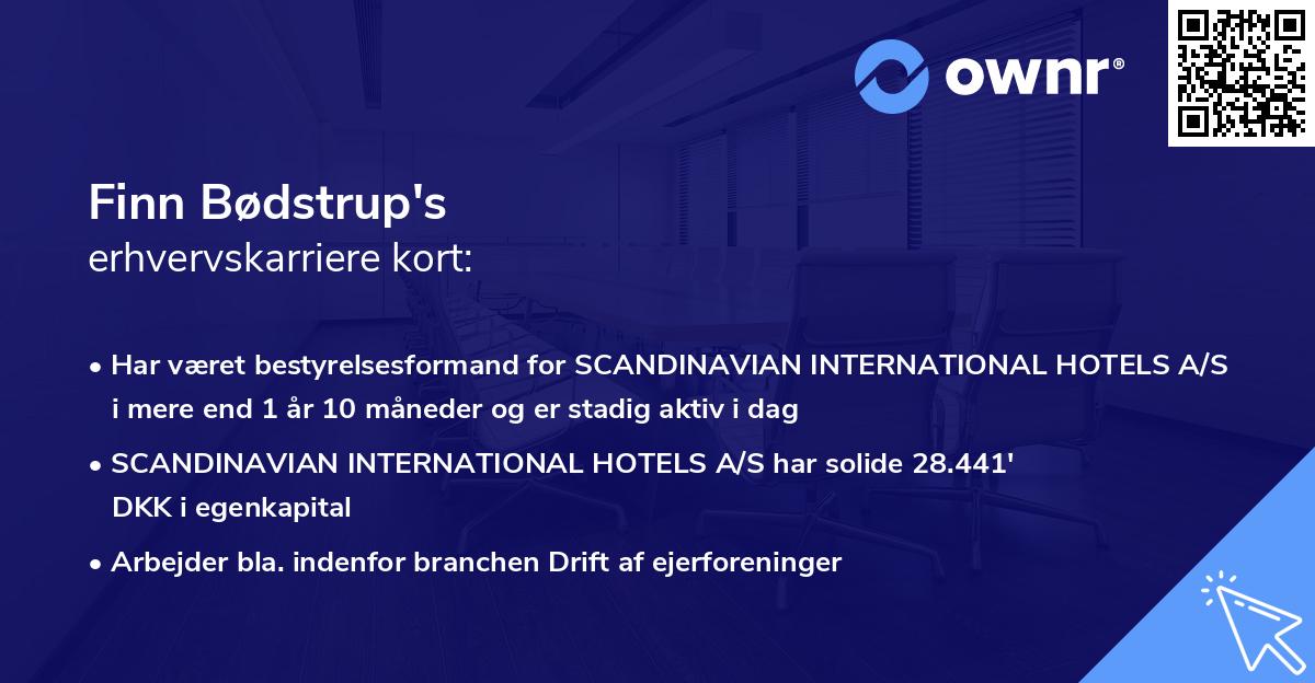 Finn Bødstrup's erhvervskarriere kort