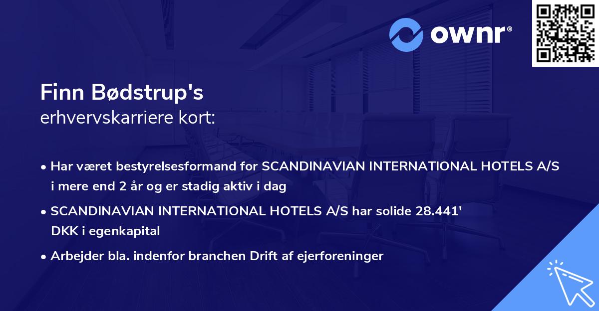 Finn Bødstrup's erhvervskarriere kort