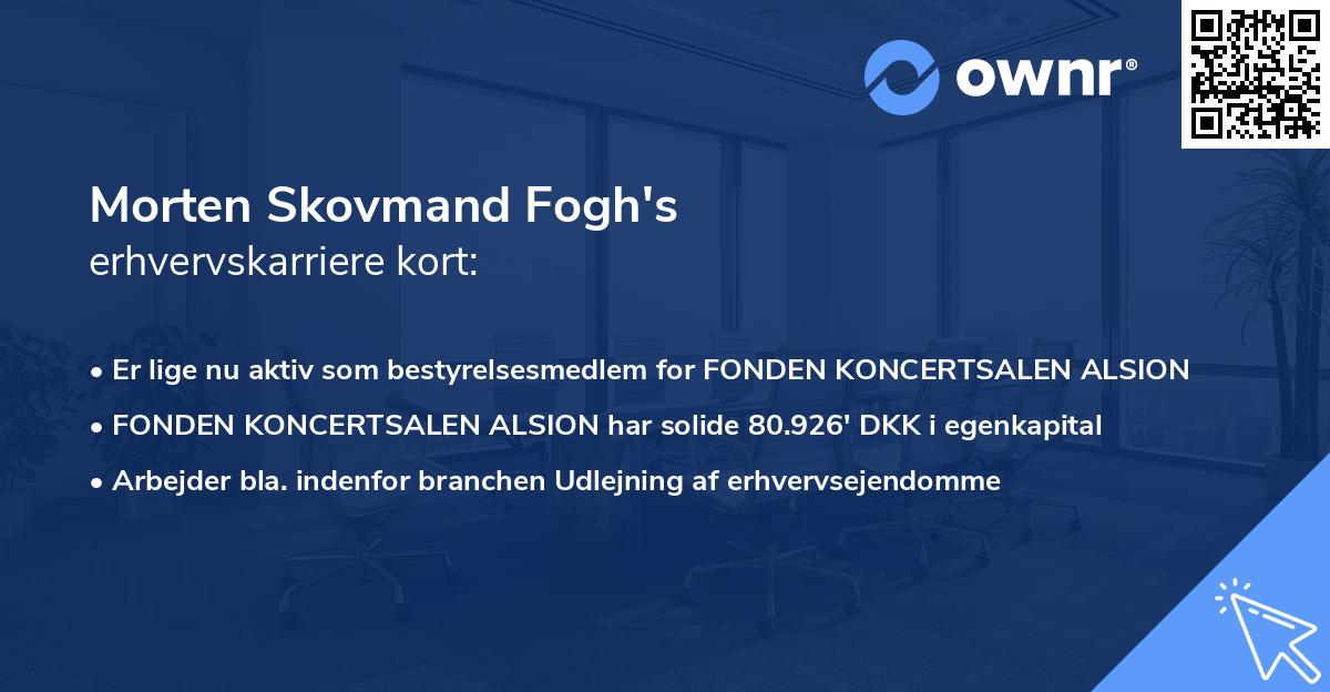 Morten Skovmand Fogh's erhvervskarriere kort