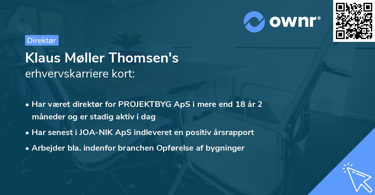 Klaus Møller Thomsen's erhvervskarriere kort
