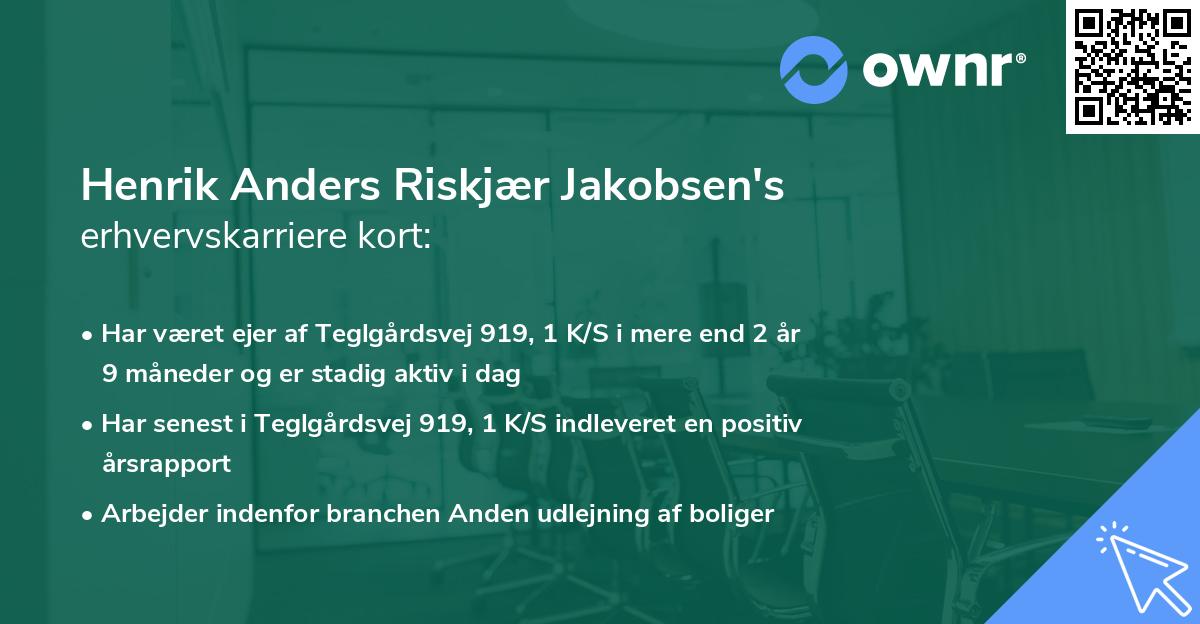 Henrik Anders Riskjær Jakobsen's erhvervskarriere kort