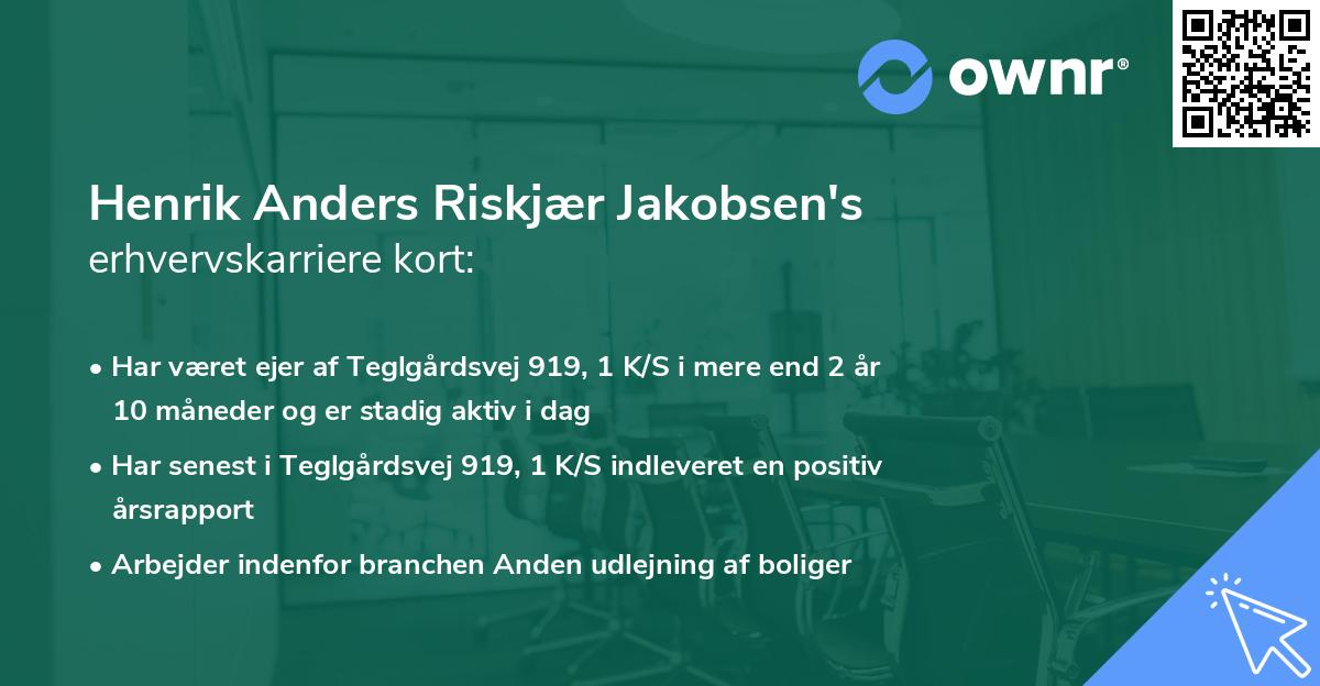 Henrik Anders Riskjær Jakobsen's erhvervskarriere kort