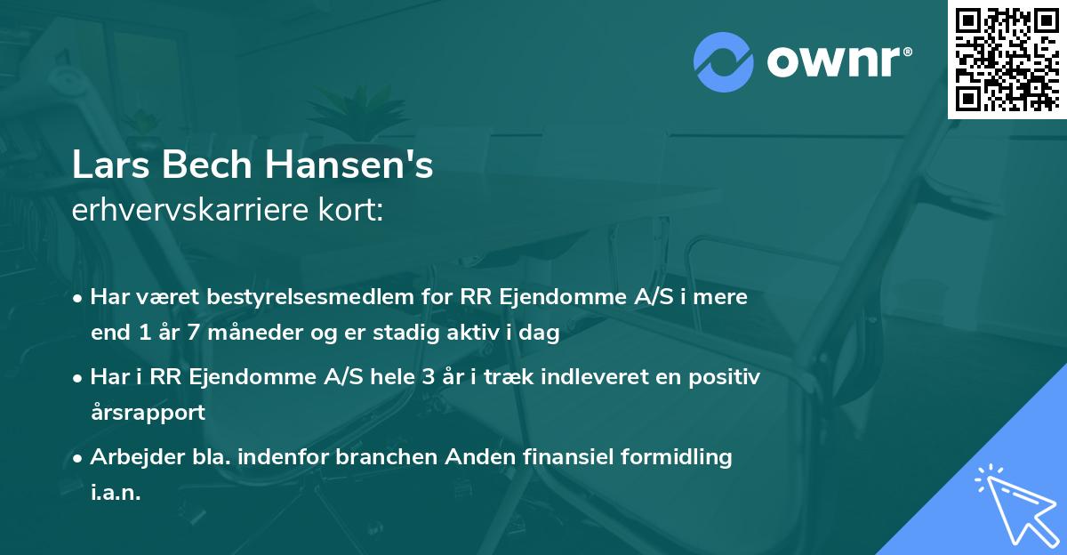 Lars Bech Hansen's erhvervskarriere kort