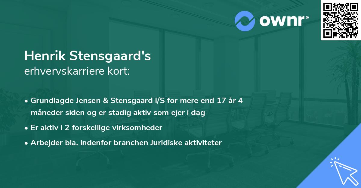 Henrik Stensgaard's erhvervskarriere kort