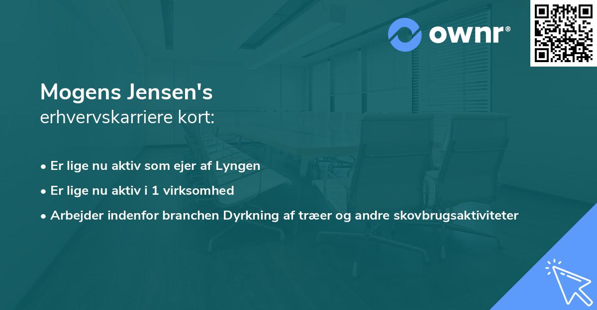 Mogens Jensen's erhvervskarriere kort