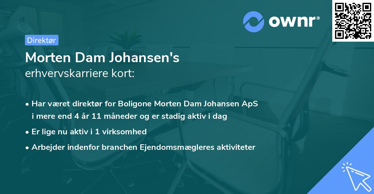 Morten Dam Johansen's erhvervskarriere kort