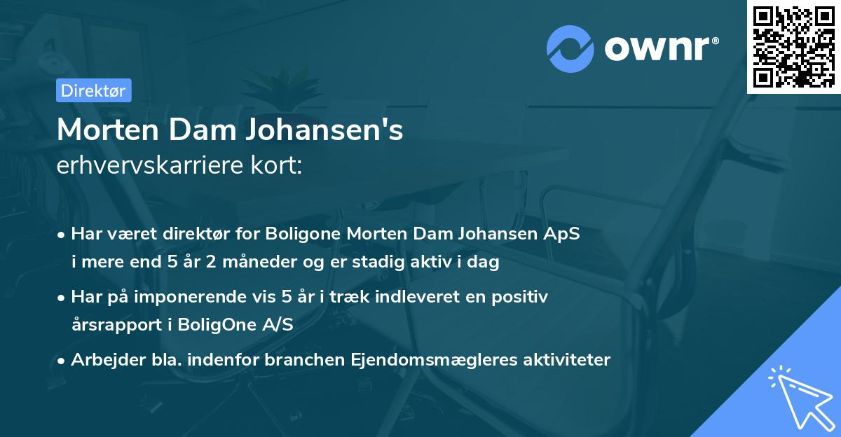 Morten Dam Johansen's erhvervskarriere kort
