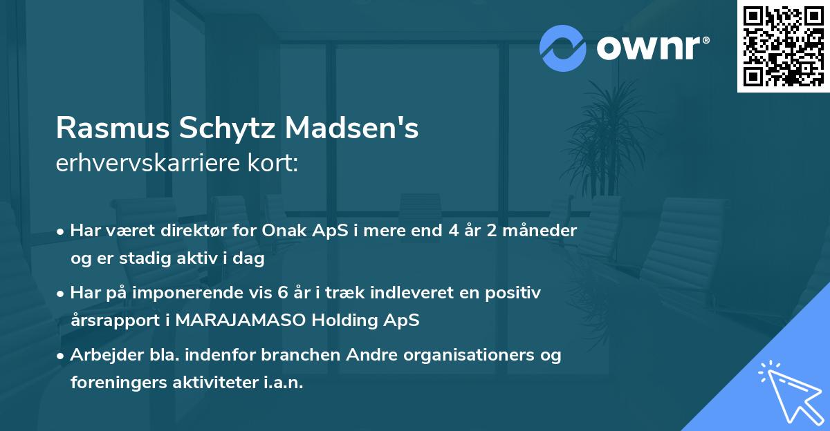 Rasmus Schytz Madsen's erhvervskarriere kort