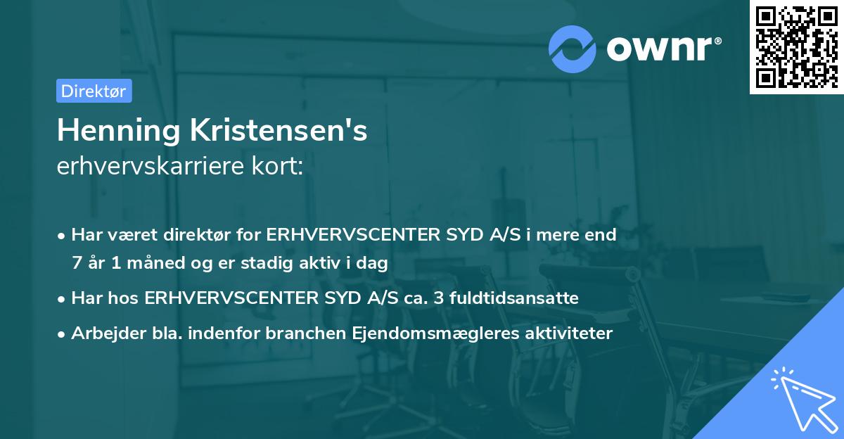 Henning Kristensen's erhvervskarriere kort