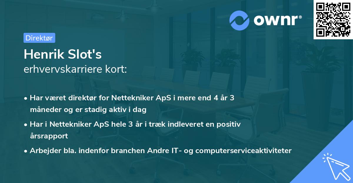 Henrik Slot's erhvervskarriere kort