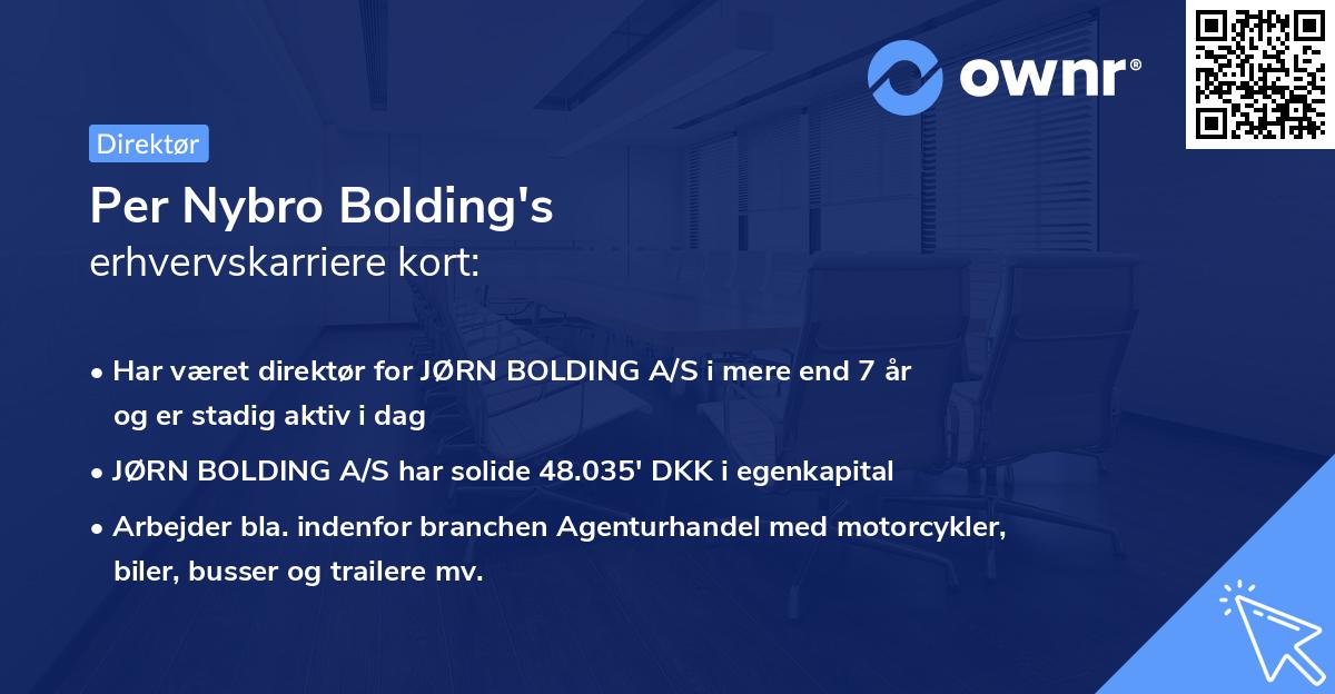Per Nybro Bolding's erhvervskarriere kort