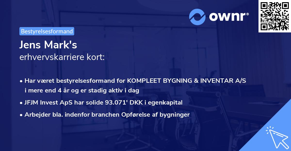 Jens Mark's erhvervskarriere kort