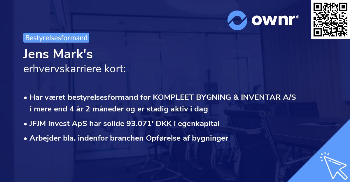 Jens Mark's erhvervskarriere kort