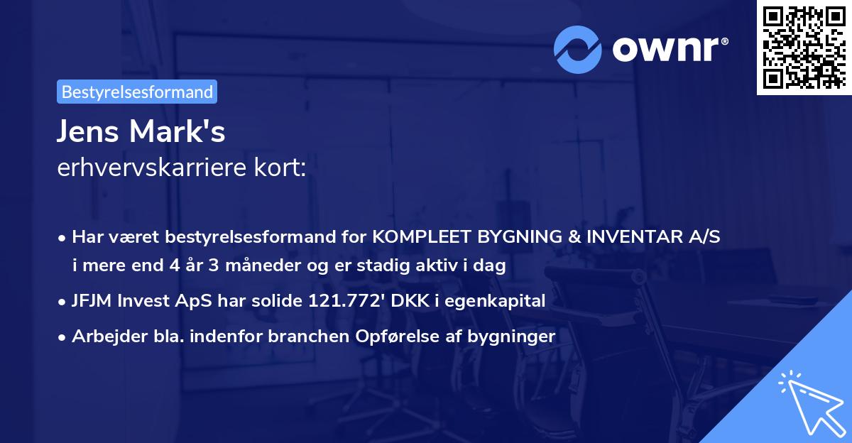Jens Mark's erhvervskarriere kort