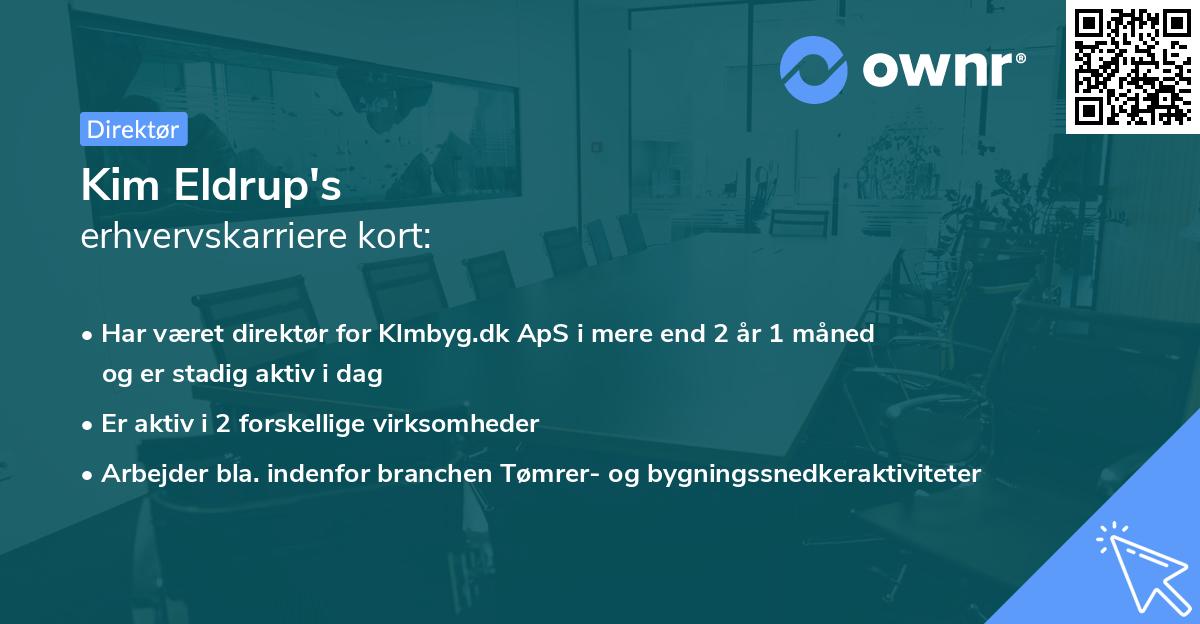 Kim Eldrup's erhvervskarriere kort