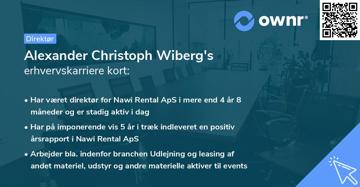 Alexander Christoph Wiberg's erhvervskarriere kort