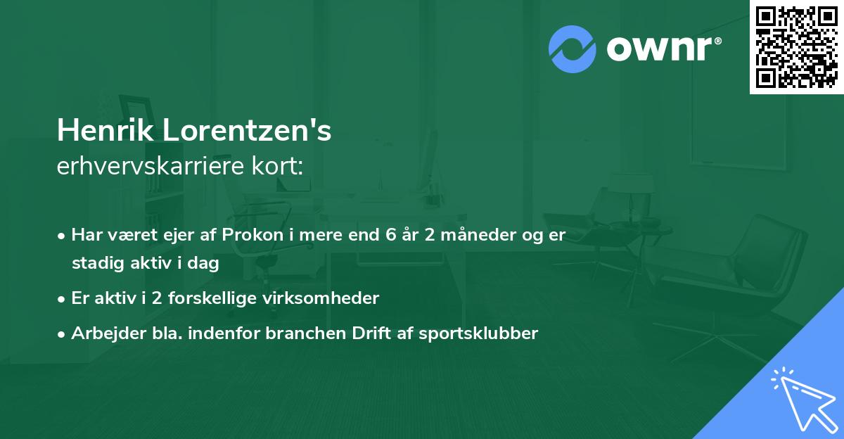 Henrik Lorentzen's erhvervskarriere kort