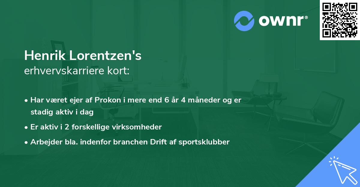 Henrik Lorentzen's erhvervskarriere kort