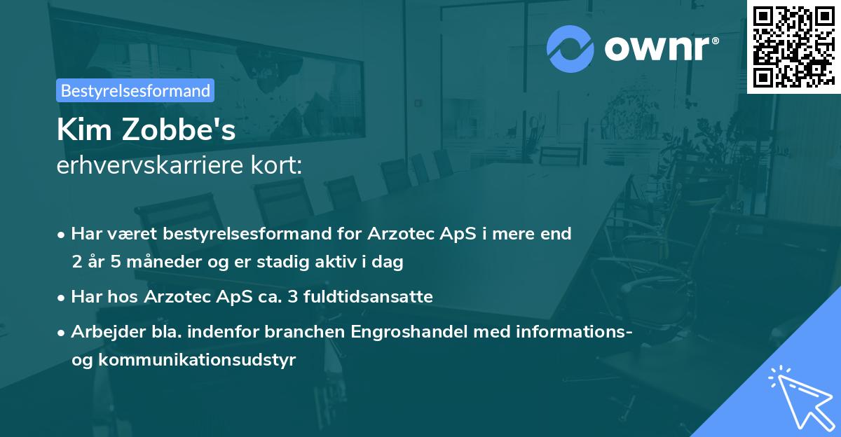 Kim Zobbe's erhvervskarriere kort