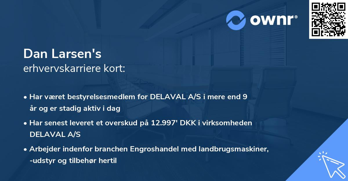 Dan Larsen's erhvervskarriere kort