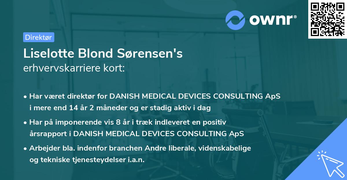 Liselotte Blond Sørensen's erhvervskarriere kort