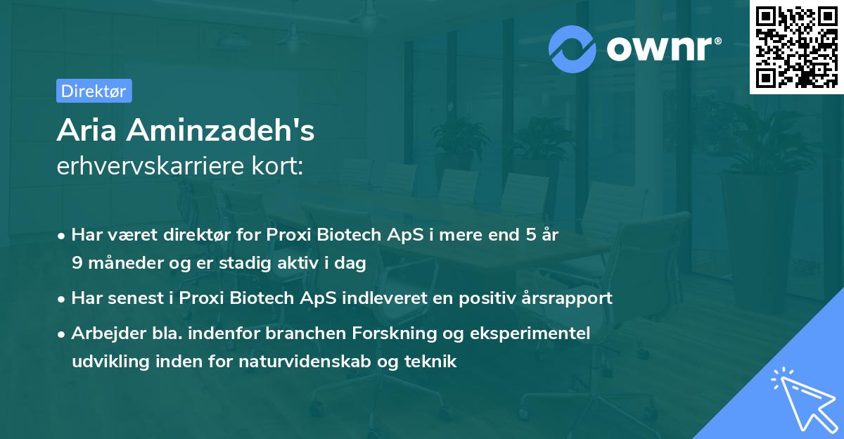 Aria Aminzadeh's erhvervskarriere kort