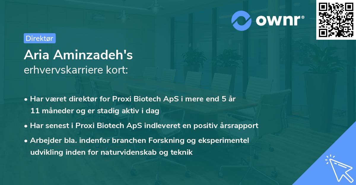 Aria Aminzadeh's erhvervskarriere kort