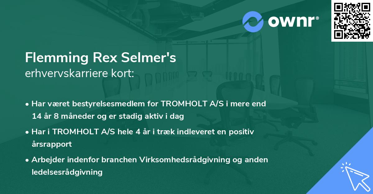 Flemming Rex Selmer's erhvervskarriere kort