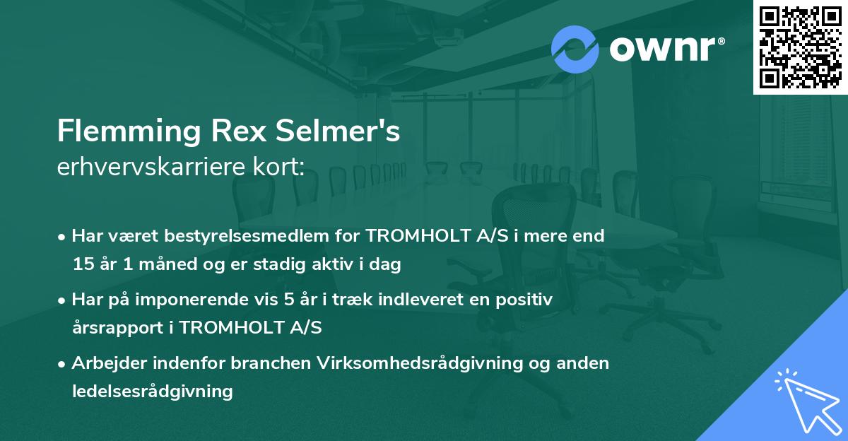 Flemming Rex Selmer's erhvervskarriere kort