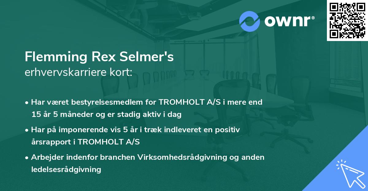 Flemming Rex Selmer's erhvervskarriere kort