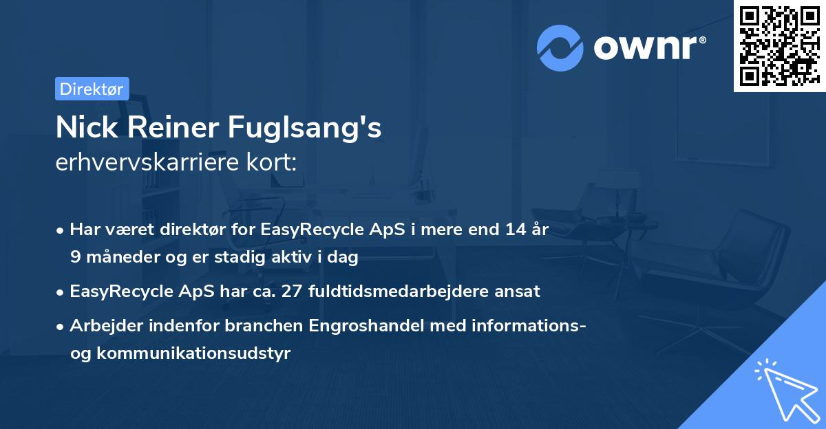 Nick Reiner Fuglsang's erhvervskarriere kort