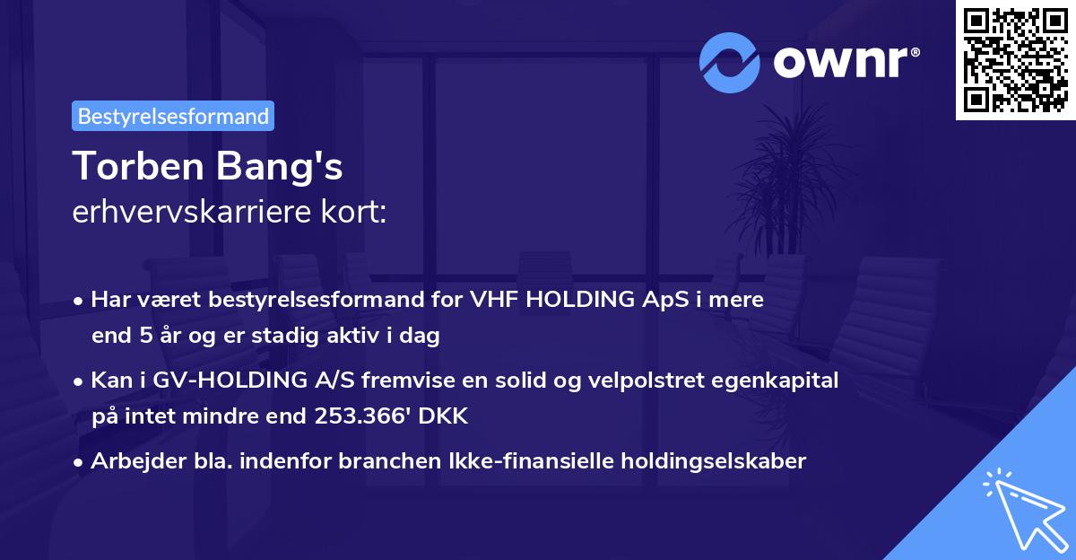 Torben Bang's erhvervskarriere kort