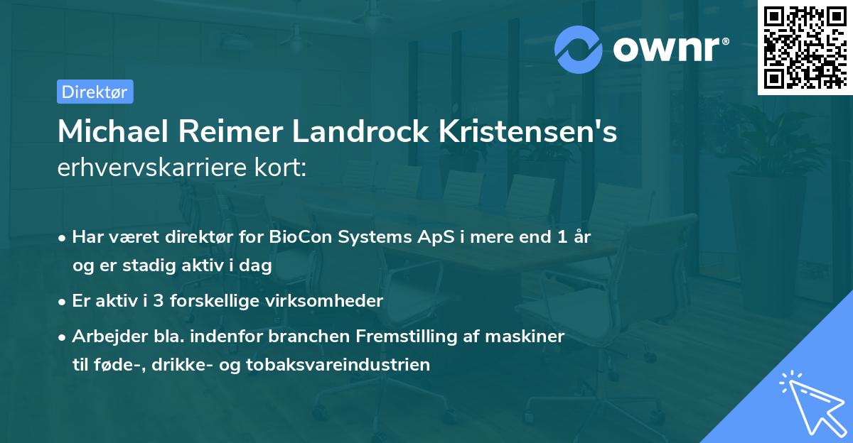Michael Reimer Landrock Kristensen's erhvervskarriere kort