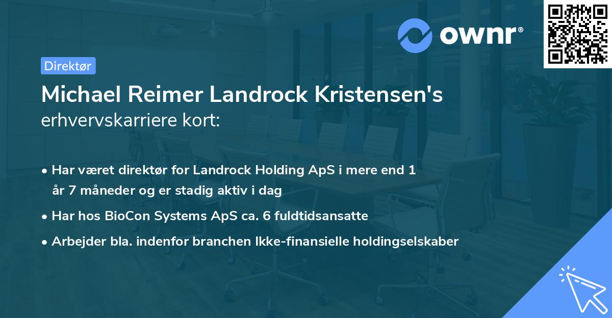 Michael Reimer Landrock Kristensen's erhvervskarriere kort