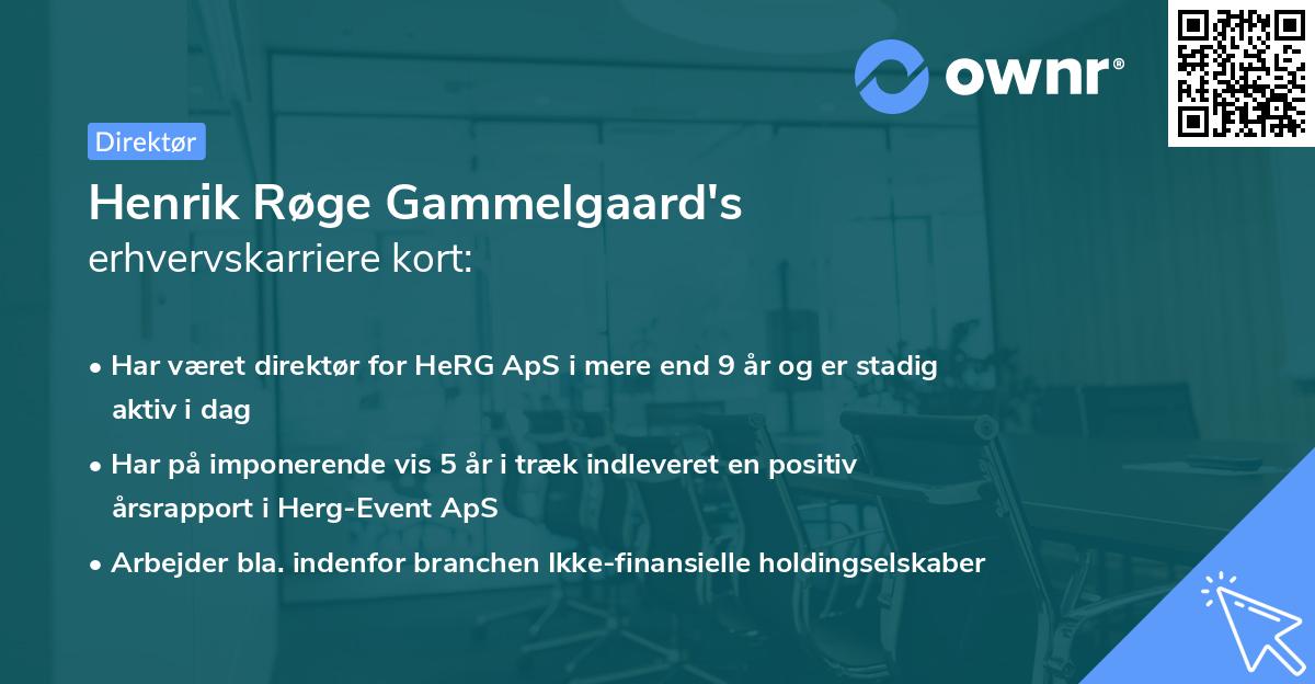 Henrik Røge Gammelgaard's erhvervskarriere kort