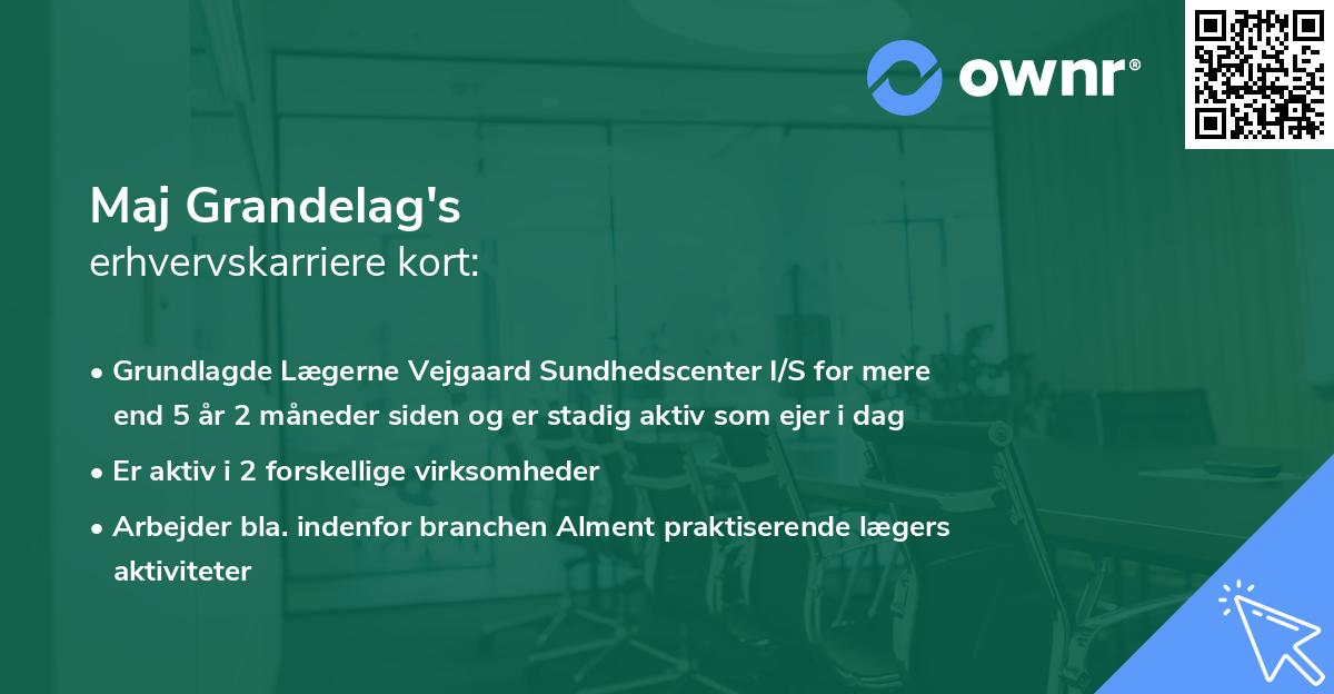 Maj Grandelag's erhvervskarriere kort