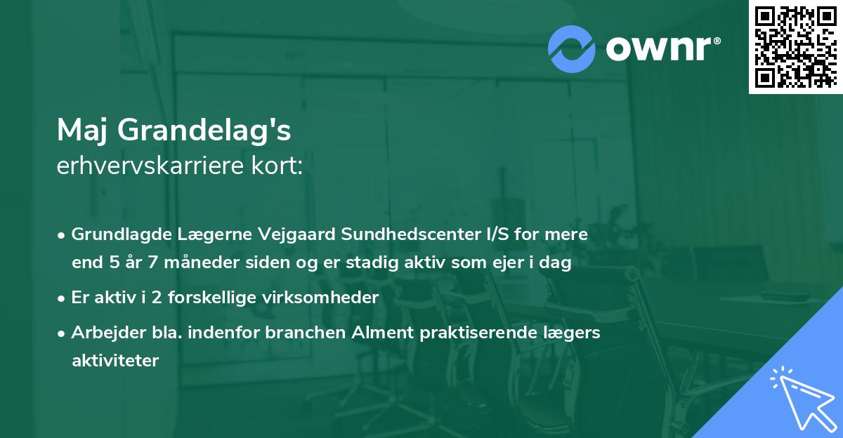 Maj Grandelag's erhvervskarriere kort