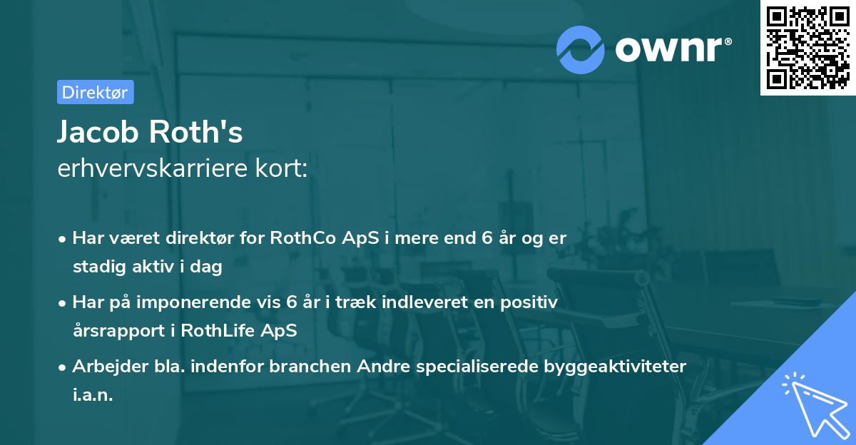 Jacob Roth's erhvervskarriere kort