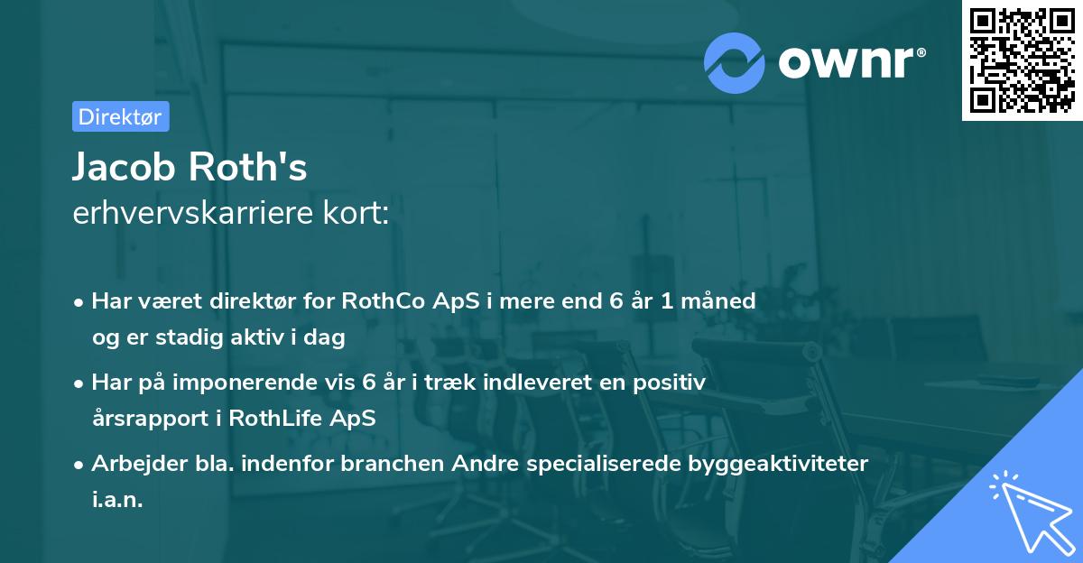 Jacob Roth's erhvervskarriere kort