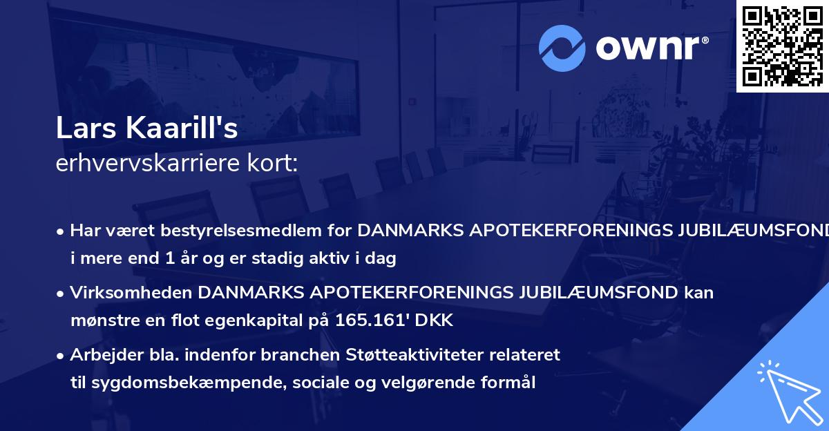 Lars Kaarill's erhvervskarriere kort