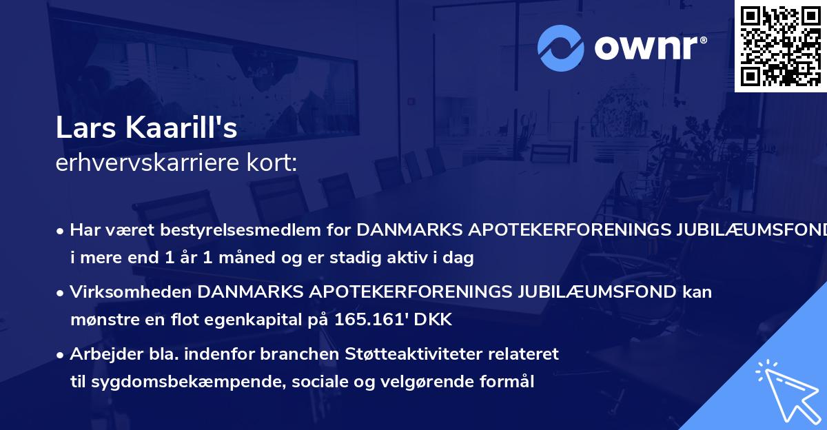 Lars Kaarill's erhvervskarriere kort
