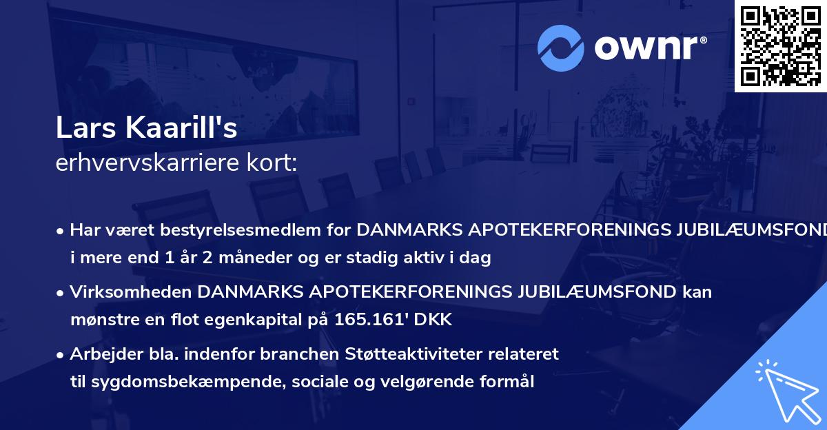 Lars Kaarill's erhvervskarriere kort