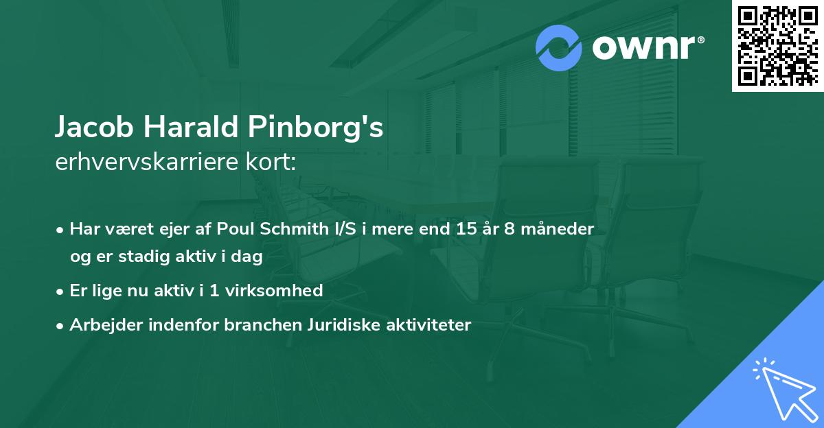 Jacob Harald Pinborg's erhvervskarriere kort