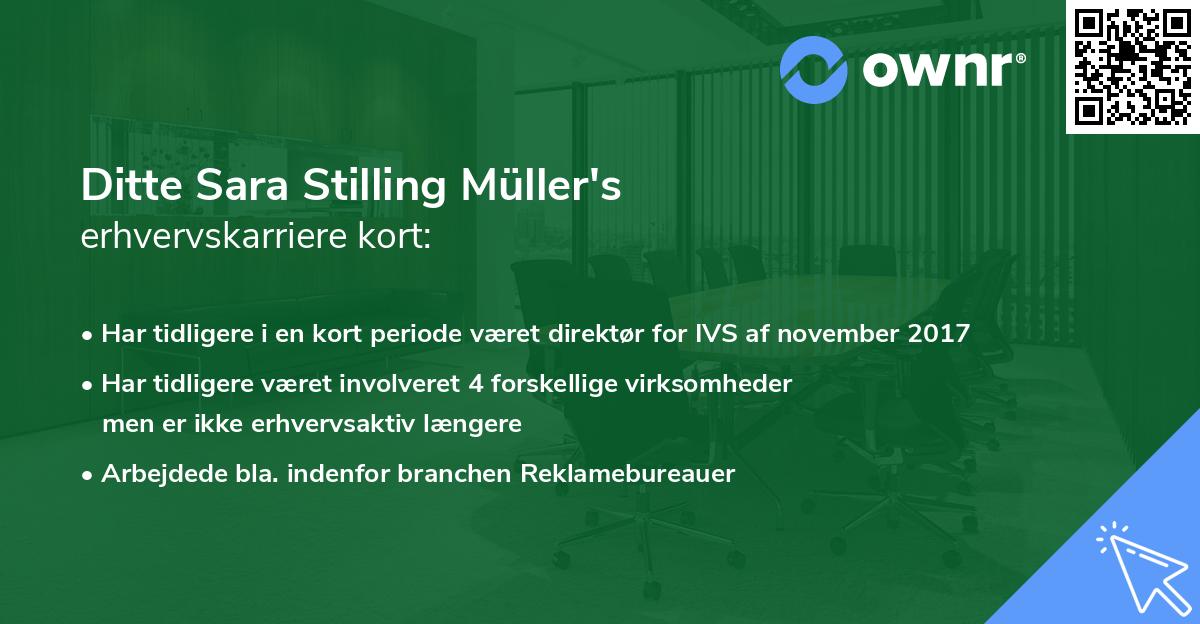 Ditte Sara Stilling Müller's erhvervskarriere kort