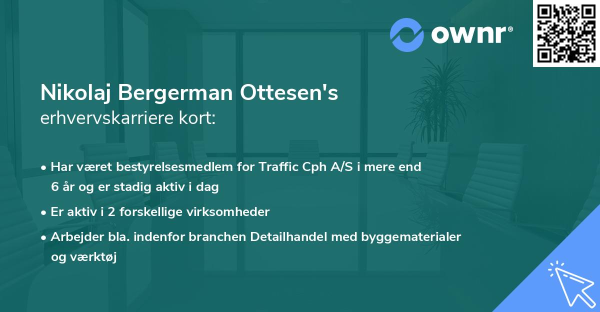 Nikolaj Bergerman Ottesen's erhvervskarriere kort