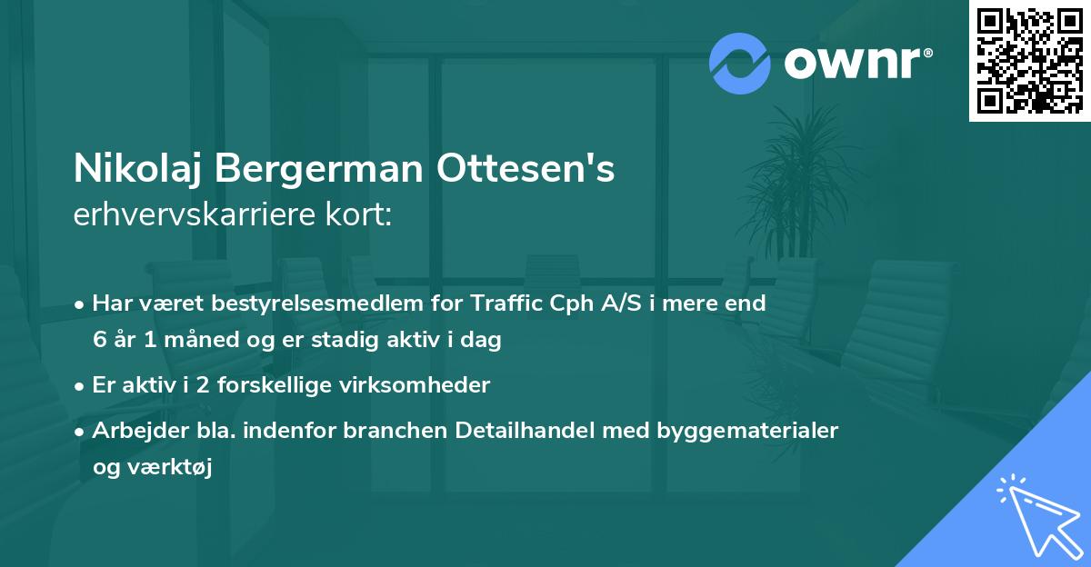 Nikolaj Bergerman Ottesen's erhvervskarriere kort