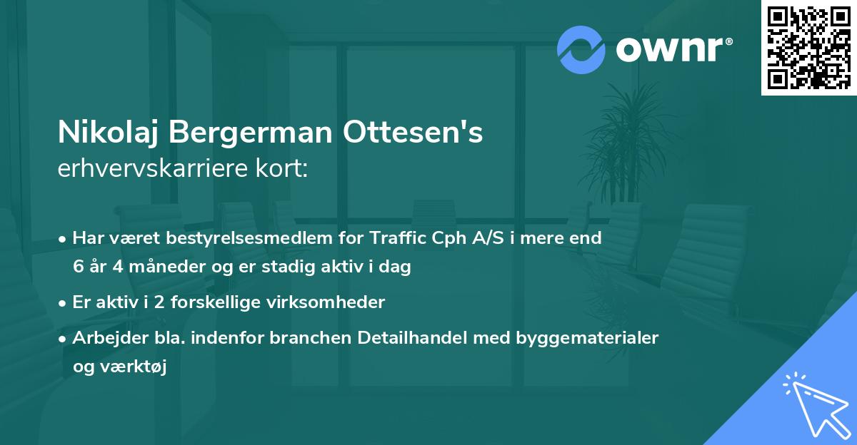 Nikolaj Bergerman Ottesen's erhvervskarriere kort