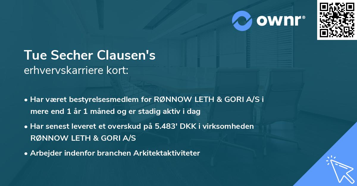 Tue Secher Clausen's erhvervskarriere kort
