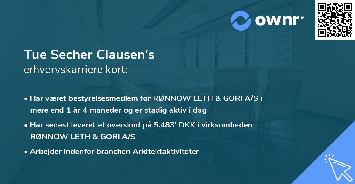 Tue Secher Clausen's erhvervskarriere kort